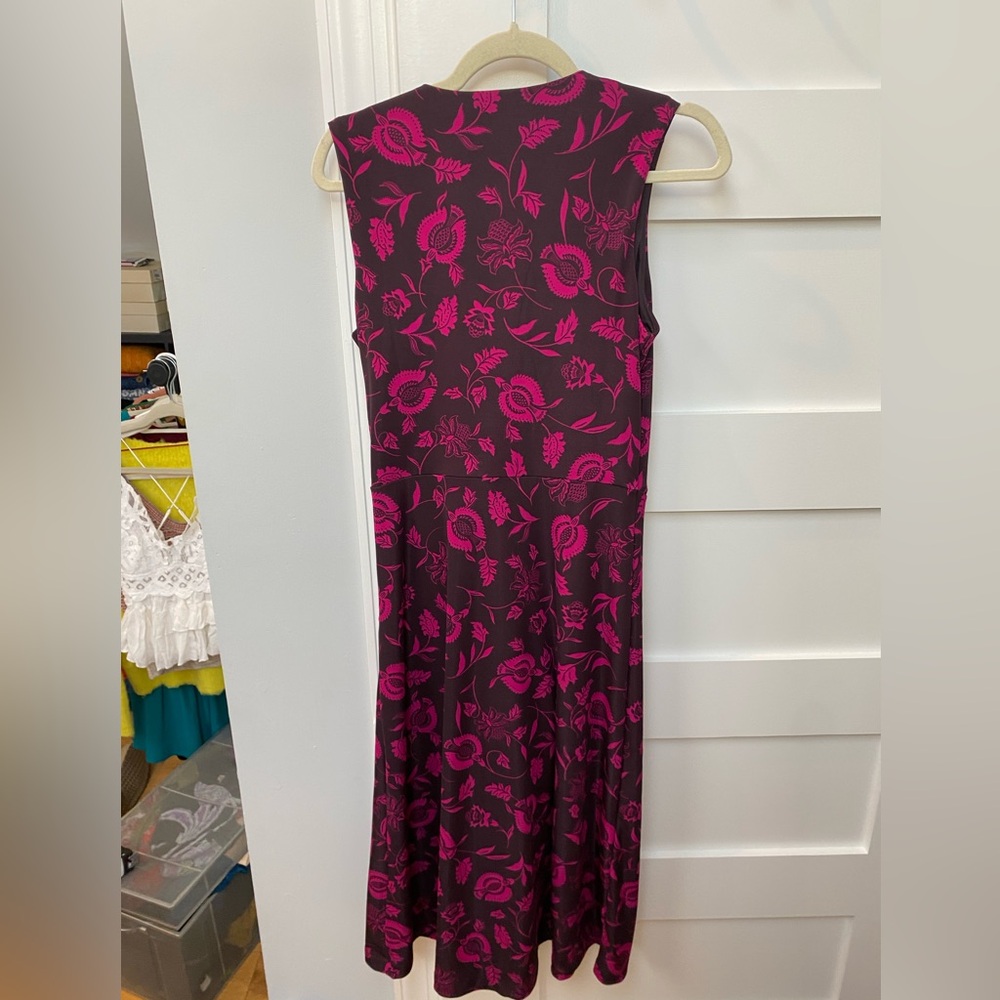 Ann Taylor Pink and Burgundy Floral Dress (Size M) - Picture 6 of 7